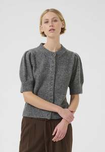 Knitwear: Noabelle Cardigan - Medium Grey