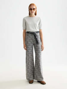 Denim: The Wave Wide Jeans - Black Monogram