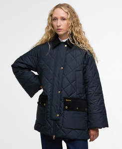 Jackets: Aldburgh Quilted Jacket - Navy/ Dress Tartan