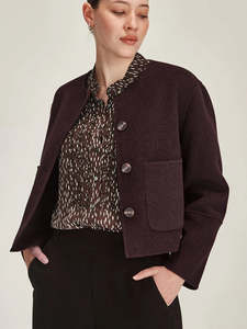Jackets: Emiko Wool Jacket - Plum