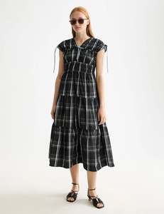 Dresses: Gathered Taffeta Midi Dress