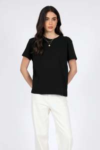Tops: Uno Short Sleeve Tee - Black