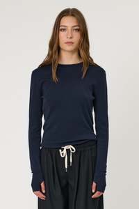 Tops: Denver Long Sleeve Top - Indigo