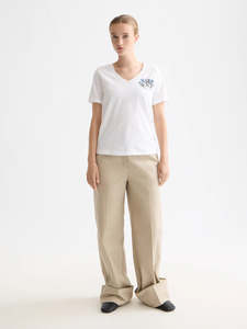 Trousers: Luca Wide Leg Cuff Pant - Taupe