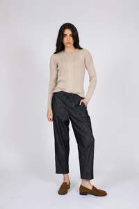 Trousers: Beam Barrel Pant - Dark Wash