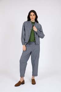 Trousers: Beam Barrel Pant - Ink Stripe