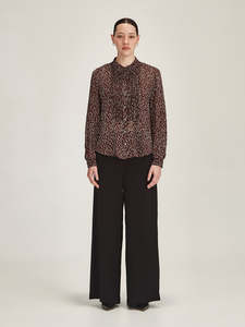 Trousers: Luca Wide Leg Pant - Black