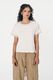 Rania Contrast Knit Tee - Oat Milk