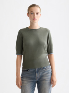 Scotch Soda: Short Sleeved Crew Neck Pullover - Thyme