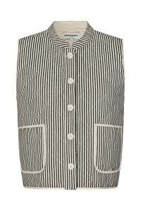Lollys Laundry: Cairo Vest - Stripe. Black
