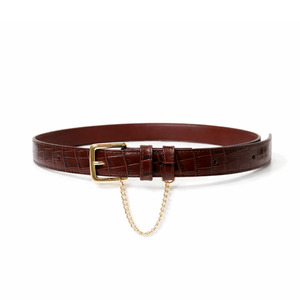 Accessories: Classic Belt - Chocolate Croc