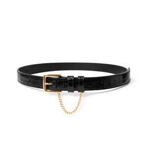 Accessories: Classic Belt - Black Croc