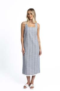 Humidity: Blaire Stripe Dress - Midnight/White