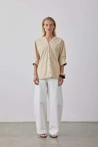 Sale: Sorin Top - Hay with Parchment Stripe