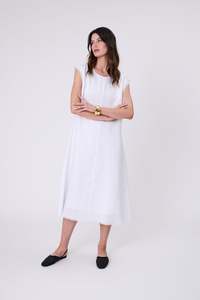 Sale: Costa Linen Dress - White