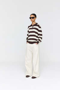 Ricochet: Noe Polo - Brown & Cream Stripe
