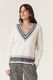 Cable Cashwool Varsity Jumper - Milk