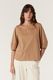 Cable Pima Lantern Sleeve Top - Camel