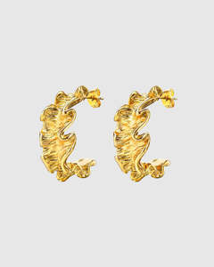 Earrings: Crinkle Earring - Gold