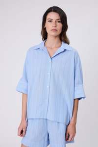 Summer Sale 50: Shoreline Shirt - Blue Stripe