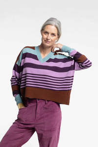 Knitwear: Griddy Sweater - Multistripe