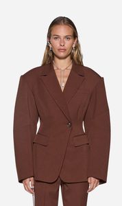 Jackets: Dare Cinched Blazer - Chocolate