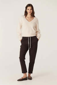 Trousers: Luca Twill Jogger - Espresso