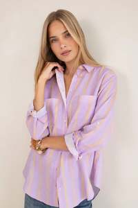 New Arrivals: Mauve over Beige Linen Shirt