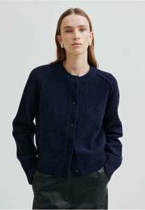 Knitwear: Banja Knit Raglan Cardigan - Carbon