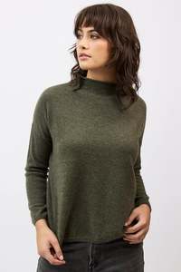 Knitwear: Sloane Mockneck - Military Green