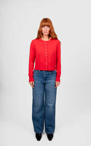 Knitwear: Marnie Cropped Cardigan - Cayenne