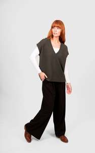 Knitwear: Bridge & Lord Cable Pointelle V-Neck Vest