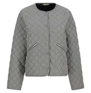 Jackets: Barbour Cashel Gingham Collarless Quilted Jacket