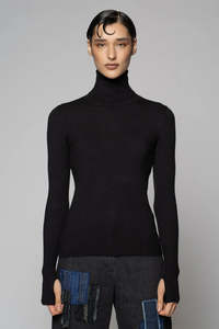Tops: Sayuri High Neck - Black