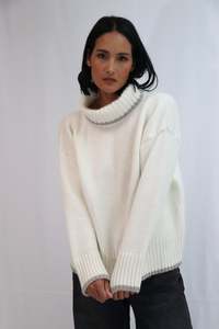 Tatano: Tatano Dipped Henri Roll Neck - Natural/Wheat