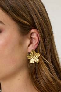 Earrings: Remain Bloom Earrings - Gold