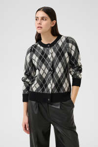 Knitwear: Constantine Cardigan - Black Harlequin
