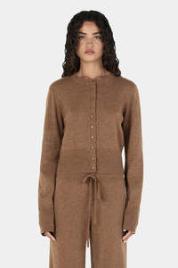 Knitwear: Lucielle Cashmere Cardigan - Toffee