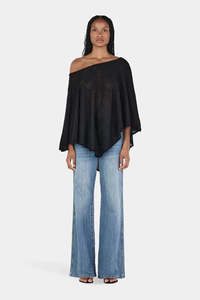 Knitwear: Simona Poncho - Black