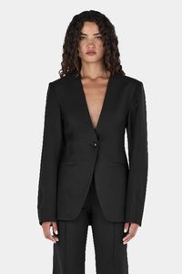 Jackets: Maxine Collarless Blazer - Black