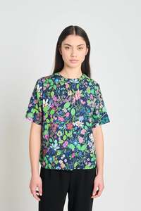 Tops: Onwards Tee - Navy Floral
