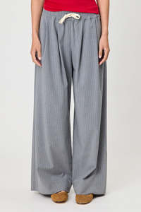 Trousers: Rhodes Pants - Grey Stripe