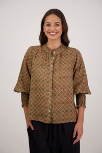 Tops: Raewyn Top - Camel Tile