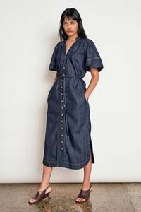 Dresses: Zoe Kratzmann Legacy Dress - Dark Denim