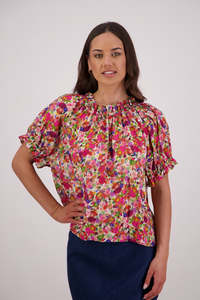 Tops: Briarwood Teddy Top - Bright Floral
