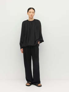 Tops: Juliette Hogan Indra Blouse Georgette Yoryu - Black