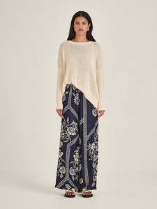 Trousers: Sills Mondo Print Pant - French Blue