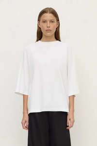 T Shirt: Assembly Label Max Cotton Oversized Tee - White